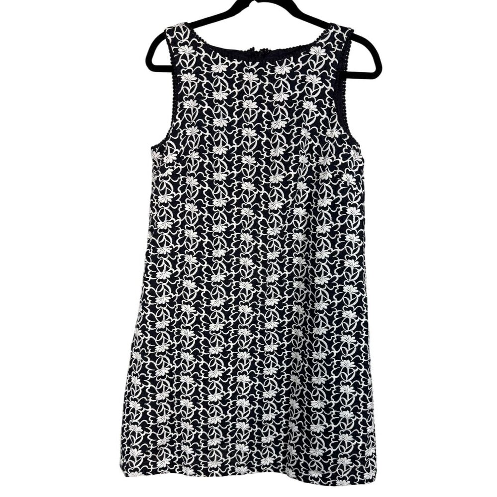 NWOT Ann Taylor Womens Dress Size 8 Sleeveless Black White Floral Print - Picture 8 of 9